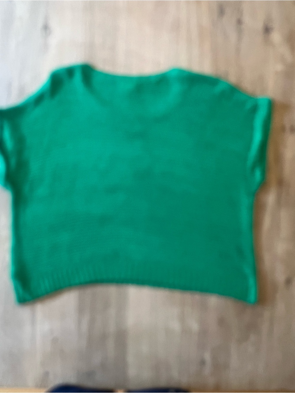 C Green Short-Sleeve Boxy Knit Sweater - Picture 2 of 3